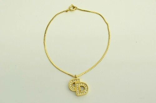 AUTHENTIC CHRISTIAN DIOR BRACELET CD LOGO RHINESTONE CHARM SIGNATURE GP JEWELRY: AUTHENTIC CHRISTIAN DIOR BRACELET CD LOGO RHINESTONE CHARM SIGNATURE GP JEWELRY Authentic Christian Dior Bracelet CD Logo Rhinestone Charm Signature GP Jewelry AUTHENTIC CHRISTIAN DIOR BRACELET CD LOG