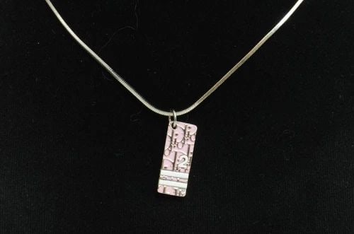 AUTHENTIC CHRISTIAN DIOR PINK TROTTER NECKLACE SIGNATURE NO. 2 MONOGRAM CHARM: AUTHENTIC CHRISTIAN DIOR PINK TROTTER NECKLACE SIGNATURE NO. 2 MONOGRAM CHARM Authentic Christian Dior Pink Trotter Necklace Signature No. 2 Monogram Charm AUTHENTIC CHRISTIAN DIOR PINK TROTTER NECKLA