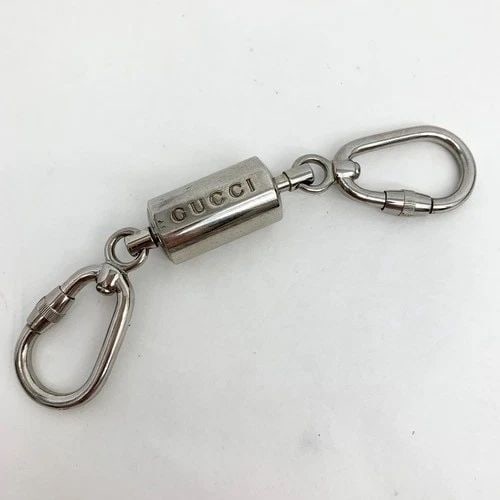 AUTHENTIC GUCCI TOGGLE CHARM SILVER PLATED KEYCHAIN TWO RING ACCESSORY (1 of 2)