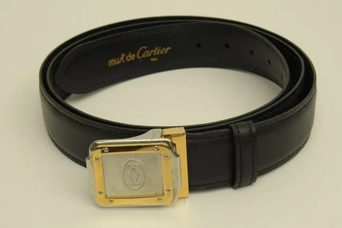AUTHENTIC CARTIER LEATHER BELT GALBEE STYLE SP GP LOGO BUCKLE CLOTHING ACCESSORY (1 of 2)