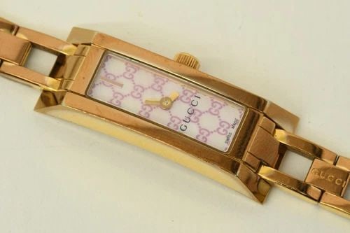 AUTHENTIC GUCCI 14MM X 35MM WATCH GUCCISISIMA LOGO CLIP LINK BAND 110 PINK GOLD: AUTHENTIC GUCCI 14MM X 35MM WATCH GUCCISISIMA LOGO CLIP LINK BAND 110 PINK GOLD Authentic Gucci 14mm x 35mm Watch Guccisisima Logo Clip Link Band 110 Pink Gold Authentic Gucci 14mm x 35mm Watch Guccis