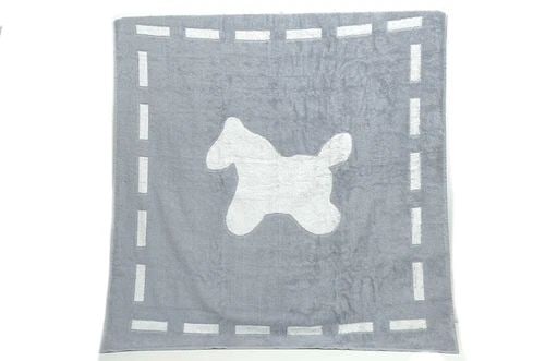 AUTHENTIC HERMES TOWEL 75% COTTON 25% MODAL RAYON GRAY BATH BEACH SOFT HORSE HTF (1 of 2)
