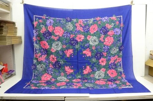 AUTHENTIC DIOR COTTON SCARF BLUE FLOWER SHAWL 133CM VINTAGE PINK FLORAL WRAP: AUTHENTIC DIOR COTTON SCARF BLUE FLOWER SHAWL 133CM VINTAGE PINK FLORAL WRAP Authentic Dior Cotton Scarf Blue Flower Shawl 133cm Vintage Pink Floral Wrap Authentic Dior Cotton Scarf Blue Flower Shawl 