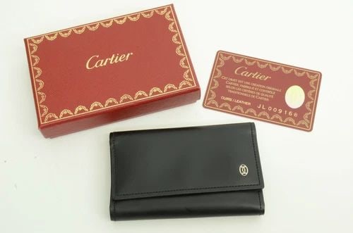 AUTHENTIC CARTIER 6 KEY RING VINTAGE LEATHER WALLET C DECOR LOGO W BOX & CARD: AUTHENTIC CARTIER 6 KEY RING VINTAGE LEATHER WALLET C DECOR LOGO W BOX & CARD Authentic Cartier 6 Key Ring Vintage Leather Wallet C Decor Logo w Box & Card AUTHENTIC CARTIER 6 KEY RING VINTAGE LEATHER