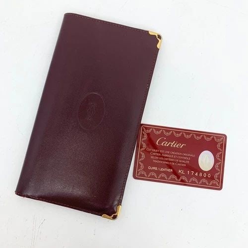 AUTHENTIC CARTIER BURGUNDY SLIM WALLET LEATHER DECOR LOGO GP CORNER MONEY CASE: AUTHENTIC CARTIER BURGUNDY SLIM WALLET LEATHER DECOR LOGO GP CORNER MONEY CASE AUTHENTIC CARTIER BURGUNDY SLIM WALLET LEATHER DECOR LOGO GP CORNER MONEY CASE