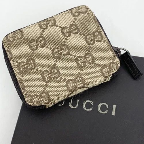 AUTHENTIC GUCCI VINTAGE CANVAS ZIP COIN CASE WALLET GUCCISSIMA CLASSIC LOGO: AUTHENTIC GUCCI VINTAGE CANVAS ZIP COIN CASE WALLET GUCCISSIMA CLASSIC LOGO AUTHENTIC GUCCI VINTAGE CANVAS ZIP COIN CASE WALLET GUCCISSIMA CLASSIC LOGO Gucci Guccissima Signature Classic Logo Zip Clos
