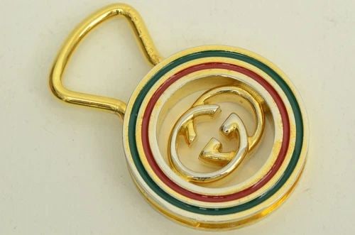 AUTHENTIC GUCCI WEB STRIPE ROUND GOLD PLATED KEYCHAIN DETACHABLE CLIP ACCESSORY: AUTHENTIC GUCCI WEB STRIPE ROUND GOLD PLATED KEYCHAIN DETACHABLE CLIP ACCESSORY Authentic Gucci Web Stripe Round Gold Plated Keychain Detachable Clip Accessory Authentic Gucci Web Stripe Round Gold Pl