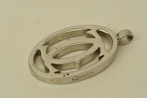 AUTHENTIC CARTIER DECOR LOGO CLASSIC SILVER CHARM SWISS MADE SIGNATURE ACCESSORY: AUTHENTIC CARTIER DECOR LOGO CLASSIC SILVER CHARM SWISS MADE SIGNATURE ACCESSORY Authentic Cartier Decor Logo Classic Silver Charm Swiss Made Signature Accessory Authentic Cartier Decor Logo Classic S