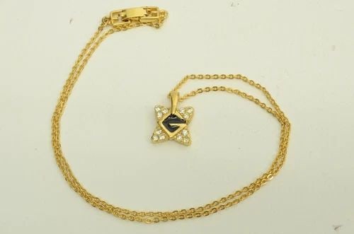 AUTHENTIC GIVENCHY GP CHARM NECKLACE RHINESTONE LOGO G DIAMOND JEWELRY ACCESSORY (1 of 2)