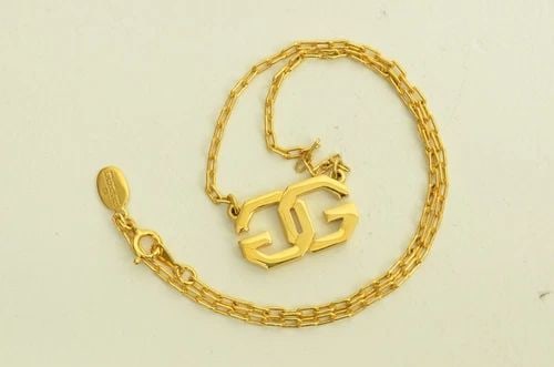 AUTHENTIC GIVENCHY GP LOGO NECKLACE VINTAGE DOUBLE G CHARM JEWELRY ACCESSORY (1 of 2)