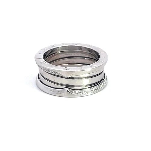 BULGARI B ZERO.1 RING DIAMOND 18K WHITE GOLD W/BOX CERT & PAPER: BULGARI B ZERO.1 RING DIAMOND 18K WHITE GOLD W/BOX CERT & PAPER A gorgeous authentic ring by Bulgari from the B Zero.1 Collection. It is crafted from 18k white gold with a polished finish featuring a 