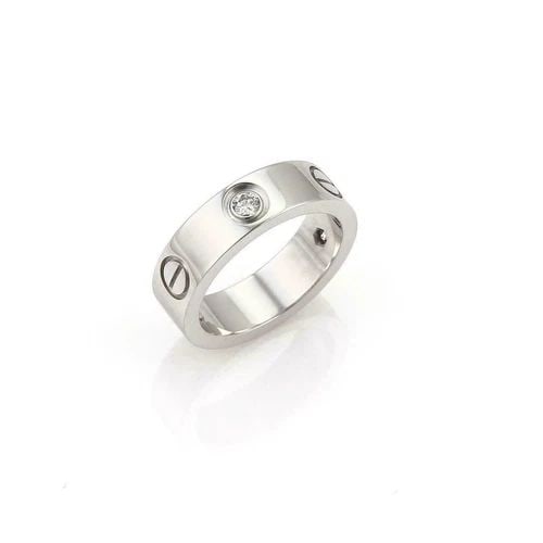 CARTIER LOVE RING 3 DIAMOND 18K GOLD 5.5MM BAND SIZE EU 56-US 7.75 CERT: CARTIER LOVE RING 3 DIAMOND 18K GOLD 5.5MM BAND SIZE EU 56-US 7.75 CERT The Cartier Love Ring is a luxurious and iconic piece of jewelry that features three dazzling diamonds set in an 18k white gold 
