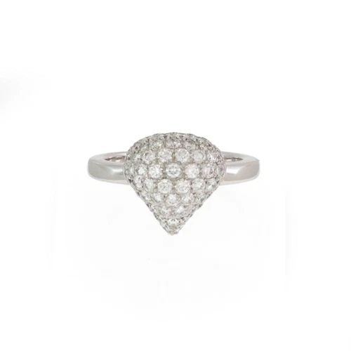CHOPARD PAVE DIAMONDS 18K WHITE GOLD DOME RING SIZE 4 (1 of 2)