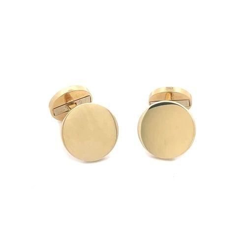 CARTIER VINTAGE GOLD CUFFLINKS 18K YELLOW DOUBLE SIDE BUTTON STYLE: CARTIER VINTAGE GOLD CUFFLINKS 18K YELLOW DOUBLE SIDE BUTTON STYLE This elegant and handsome pair of cufflinks are by Cartier crafted from 18k yellow gold with a high polished finish featuring smooth 