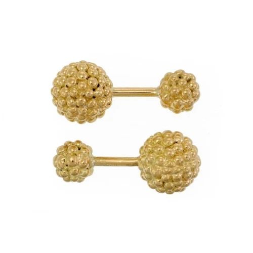 TIFFANY & CO. CUFFLINKS 18K YELLOW GOLD BEAD BALL STUD VINTAGE (1 of 2)