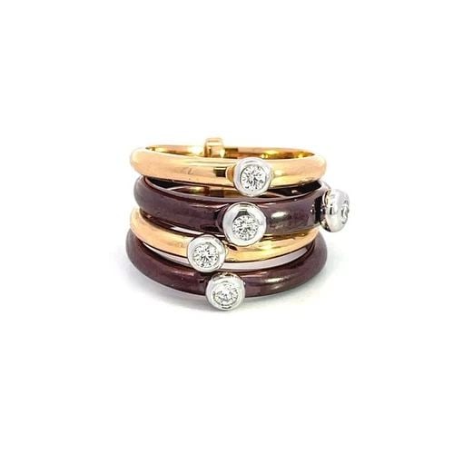 MATTIOLI TIBET STACK RINGS 18K MULTICOLOR GOLD 4 RINGS (1 of 2)