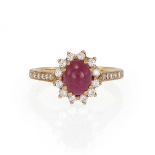 TIFFANY & CO. DIAMOND GEMSTONE RING 18K YELLOW GOLD (1 of 2)