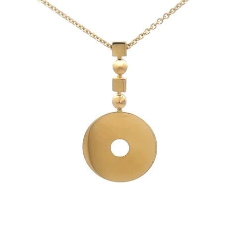 BVLGARI LUCIA GOLD NECKLACE 18K YELLOW DISC PENDANT W/CHAIN BOX (1 of 2)