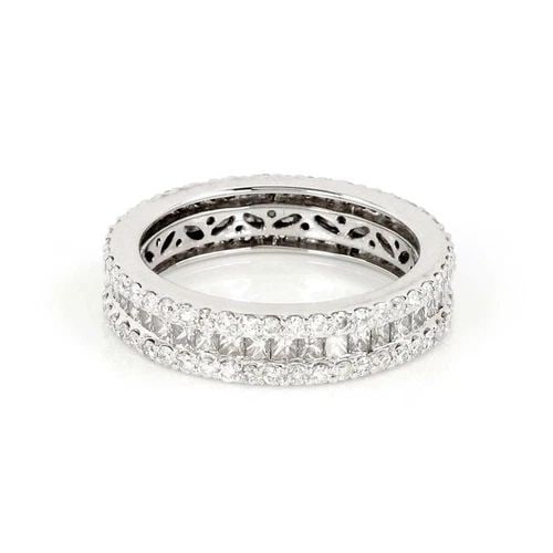 14K WHITE GOLD 2.59CT DIAMONDS 5MM WIDE ETERNITY BAND RING SIZE 8.75: 14K WHITE GOLD 2.59CT DIAMONDS 5MM WIDE ETERNITY BAND RING SIZE 8.75 14k White Gold 2.59ct Diamonds 5mm Wide Eternity Band Ring Size 8.75 Description This lovely and elegant Eternity band ring is craf