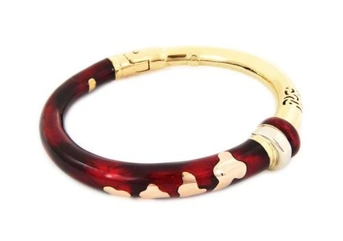 SOHO DESIGNER BANGLE RED ENAMEL 18K YELLOW ROSE GOLD (1 of 2)