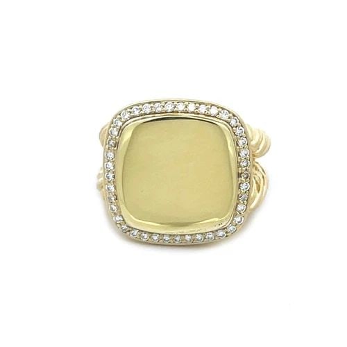DAVID YURMAN DIAMOND GOLD RING ALBION 18K YELLOW FLAT TOP (1 of 2)