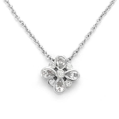 TIFFANY & CO. ENCHANT DIAMOND PLATINUM FLORAL PENDANT & CHAIN NECKLACE: TIFFANY & CO. ENCHANT DIAMOND PLATINUM FLORAL PENDANT & CHAIN NECKLACE Tiffany & Co. Enchant Diamond Platinum Floral Pendant & Chain Necklace Description Elegant and authentic by Tiffany & Co. from th