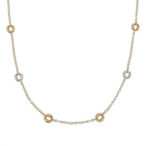 ROBERTO COIN NECKLACE 18K TWO TONE GOLD "O" MOTIFS 35" LONG (1 of 2)