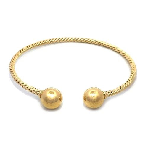 70600 DAVID YURMAN GOLD WIRE BANGLE 18K YELLOW BEAD CUFF BAND (1 of 2)