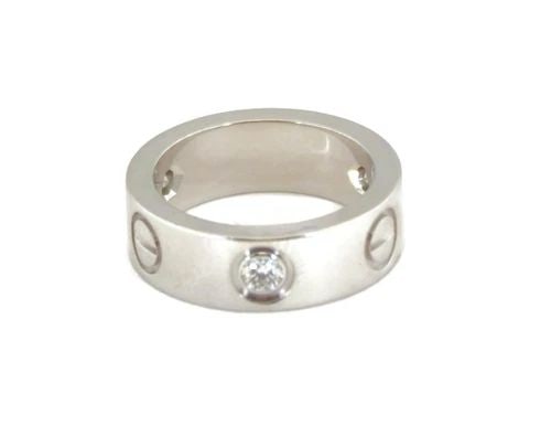 CARTIER LOVE 3 DIAMOND 18K GOLD 5.5MM BAND RING SIZE EU 45-US 3.5: CARTIER LOVE 3 DIAMOND 18K GOLD 5.5MM BAND RING SIZE EU 45-US 3.5 Cartier Love 3 Diamond 18k Gold 5.5mm Band Ring Size EU 45-US 3.5 Description This is a lovely authentic band ring from Cartier, it is