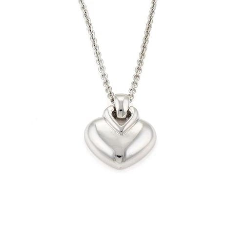 BVLGARI BULGARI 18K WHITE GOLD HEART PENDANT & CHAIN NECKLACE (1 of 2)