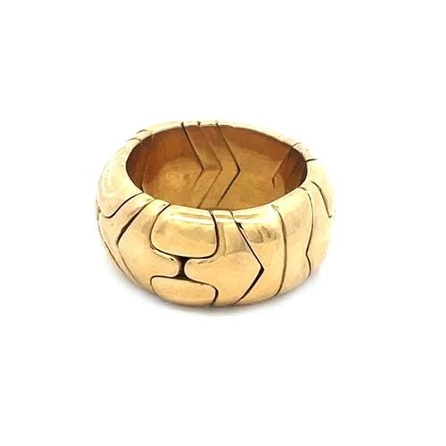 BVLGARI ALVEARE GOLD BAND 18K YELLOW WIDE DOME SHAPE SIZE 5.5 (1 of 2)