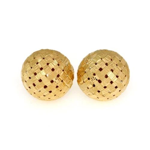 TIFFANY & CO. VINTAGE 18K YELLOW GOLD BASKET WEAVE DOME POST CLIP EARRINGS: TIFFANY & CO. VINTAGE 18K YELLOW GOLD BASKET WEAVE DOME POST CLIP EARRINGS Tiffany & Co. Vintage 18k Yellow Gold Basket Weave Dome Post Clip Earrings Description This lovely authentic vintage pair of 