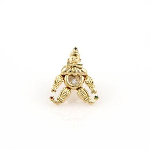 CHOPARD HAPPY DIAMOND GOLD PIN CLOWN 18K YELLOW MOVABLE TAG PIN (1 of 2)