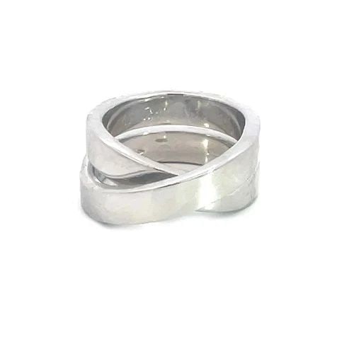 CARTIER PARIS NOUVELLEGOLD RING 18K WHITE CROSSOVER STYLE W/PAPER SIZE 4.5 (1 of 2)