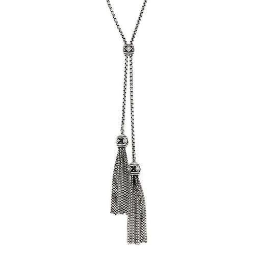 64633 DAVID YURMAN RENAISSANCE NECKLACE DIAMOND STERLING SILVER TASSEL PENDANT: 64633 DAVID YURMAN RENAISSANCE NECKLACE DIAMOND STERLING SILVER TASSEL PENDANT 64633 David Yurman Renaissance Diamond Sterling Silver Tassel Pendant Necklace Description This is a beautiful authentic 