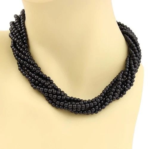 TIFFANY & CO. ONYX BEAD NECKLACE STERLING SILVER TOGGLE CLASP MULTI STRAND: TIFFANY & CO. ONYX BEAD NECKLACE STERLING SILVER TOGGLE CLASP MULTI STRAND The Tiffany & Co. Onyx Bead Necklace features a sterling silver toggle clasp and multiple strands of black onyx beads. This e