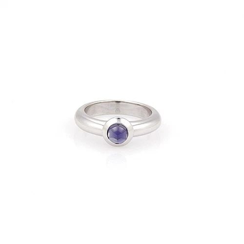 TIFFANY & CO. GOLD BULLET RING IOLITE GEM 18K WHITE FRANCE: TIFFANY & CO. GOLD BULLET RING IOLITE GEM 18K WHITE FRANCE The Tiffany & Co. gold ring is from the Bullet Collection; it is crafted from 18k white gold featuring is a luxurious piece of fine jewelry c
