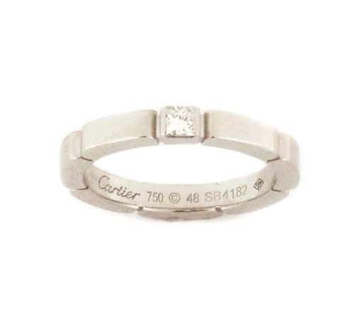 CARTIER MAILLON DIAMOND PANTHERE 18K WGOLD BAND RING SIZE 48-US 4.5 CERT: CARTIER MAILLON DIAMOND PANTHERE 18K WGOLD BAND RING SIZE 48-US 4.5 CERT Cartier Maillon Diamond Panthere 18k WGold Band Ring Size 48-US 4.5 Cert Description This is an elegant authentic band ring by 