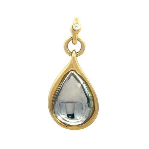 H.STERN GOLD PENDANT "LOVE HARMONY TRUTH" DIAMOND & GEM 18K TEARDROP STYLE (1 of 2)
