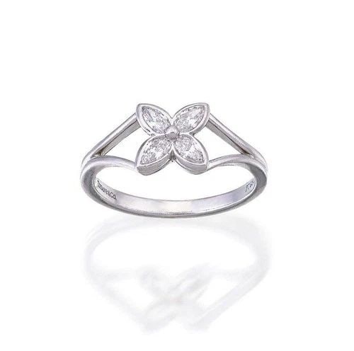 TIFFANY & CO. VICTORIA RING DIAMOND PLATINUM FLORAL STYLE (1 of 2)
