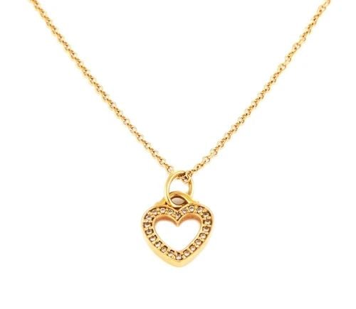 TIFFANY & CO. HEART PENDANT DIAMOND 18K ROSE GOLD NECKLACE MINI STYLE: TIFFANY & CO. HEART PENDANT DIAMOND 18K ROSE GOLD NECKLACE MINI STYLE Tiffany & Co. Diamond 18k Rose Gold Mini Heart Pendant & Chain Description This is a lovely authentic pendant and chain from Tiffa