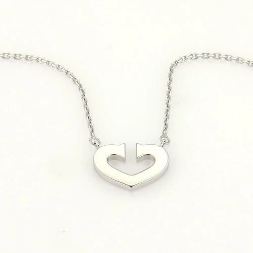 CARTIER NECKLACE C HEARTS 18K WHITE GOLD PENDANT & CHAIN W/CERT: CARTIER NECKLACE C HEARTS 18K WHITE GOLD PENDANT & CHAIN W/CERT The Cartier Necklace C Hearts is a stunning piece of fine jewelry perfect for special occasions such as Christmas, anniversaries, and bi