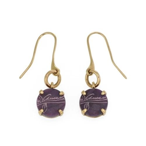GUCCI SIGNATURE 18K YELLOW GOLD FANCY HOOK DANGLE EARRINGS: GUCCI SIGNATURE 18K YELLOW GOLD FANCY HOOK DANGLE EARRINGS Gucci Signature 18k Yellow Gold Fancy Hook Dangle Earrings Description This is a lovely pair of authentic earrings from Gucci, they are craft