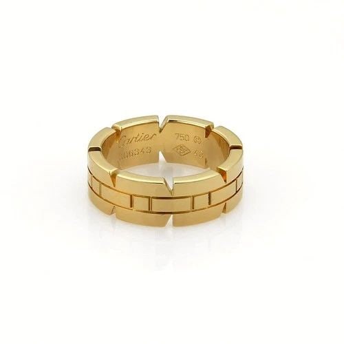 CARTIER TANK FRANCAISE GOLD RING 18K YELLOW 6MM BAND SIZE EU 48-US 4.5: CARTIER TANK FRANCAISE GOLD RING 18K YELLOW 6MM BAND SIZE EU 48-US 4.5 This lovely ring is by Cartier; it is well crafted from 18k yellow gold and comes from Cartier's iconic Tank Francaise Collection