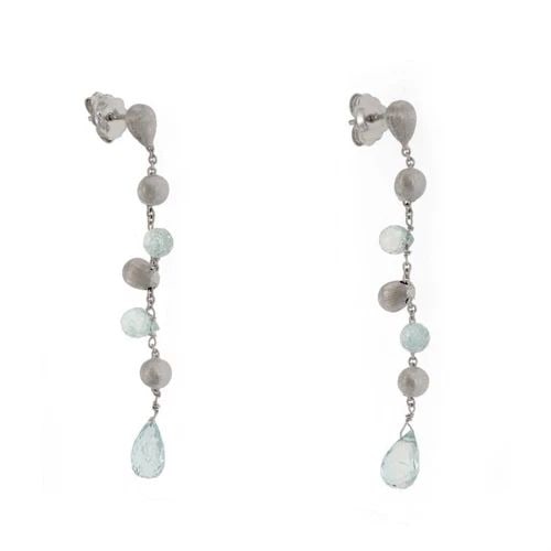 MARCO BICEGO PARADISE COLORED STONE 18K WHITE GOLD STRAND DANGLE EARRINGS (1 of 2)