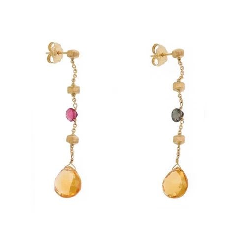 MARCO BICEGO PARADISE CITRINE TOPAZ 18K YELLOW GOLD BEAD DANGLE EARRINGS (1 of 2)