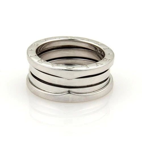 BVLGARI B ZERO-1 GOLD BAND 18K WHITE 4 ROW RING SIZE 48 -US 4 (1 of 2)