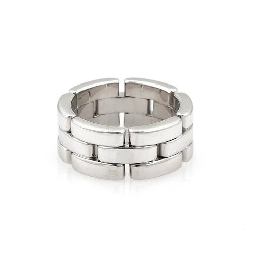 CARTIER MAILLON PANTHERE 18K WHITE GOLD 8MM BAND RING SIZE 49-US 4.75: CARTIER MAILLON PANTHERE 18K WHITE GOLD 8MM BAND RING SIZE 49-US 4.75 Cartier Maillon Panthere 18k White Gold 8mm Band Ring Size 49-US 4.75 Description This is an elegant authentic authentic band ring