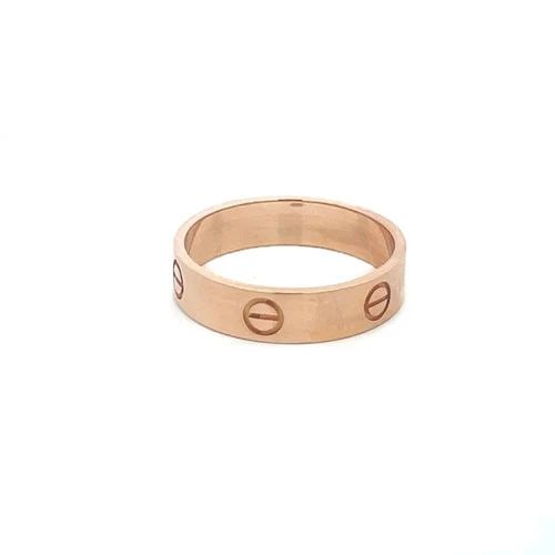 CARTIER CLASSIC LOVE GOLD RING 18K ROSE SCREW MOTIFS W/BOX & CERTIFICATE SIZE 65: CARTIER CLASSIC LOVE GOLD RING 18K ROSE SCREW MOTIFS W/BOX & CERTIFICATE SIZE 65 The Cartier Classic Love Ring is a luxurious piece of fine jewelry crafted from 18k rose gold. It features the famous s