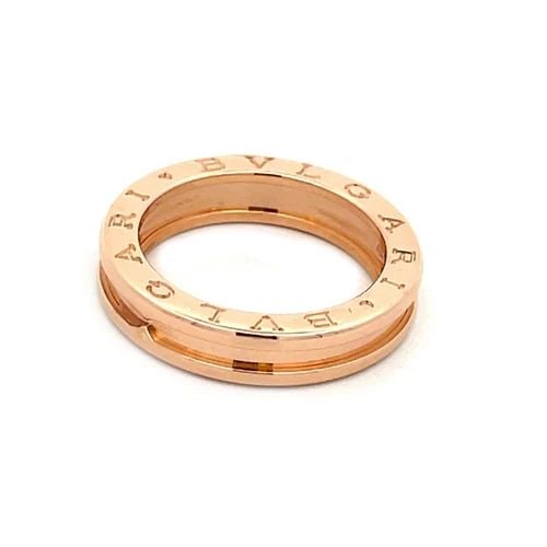 BVLGARI B. ZERO1 RING SINGLE ROW 18K ROSE GOLD BAND SIZE 56 W/CERT (1 of 2)